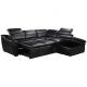 20993 GOITALIA CARA Modern Corner Sleep Living Room Sofacumbed Cum Real Black Leather Sofa Bed