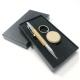 Hot Sale Product Metal Zinc Alloy Keychain  Pen Business Gift Set Wood Pen Wooden Keychains Laser Logo Luxury Corporate Men Gift