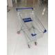 Steel Supermarket Grocery Shopping Cart With Zinc Plating Clear Powder Coating