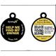 Blank Sides QR Code Pet Tag Round Shape Match With Microchip 15 Digits