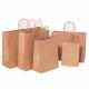 Plain brown kraft paper bag with Twistedstring handle 120gsm paper bag for food packaging