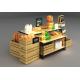Wooden Box Combination Design Shop Display Shelving With Metal Frame