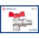 1/2  To 1   Male X Female 25 Bar Brass Ball Valve Angle Type With Revolve Nut With T Handle
