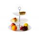 Bar 3 Tier Smoky White Glass Cake Plates , Strong Stem 8.6'11.4'',15' Inch Glass Cake Stand
