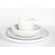 Embossment Design Cream Colored Dinnerware Sets 16pcs For Home / Restaurants