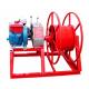 5 Ton 30 KN Belt Drive Recovery Wire Take Up Machine / Diesel Gasoline Engine Big Drum Traction Cable Pulling Winch