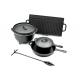 Non Stick Camping Cooking Set Cast Iron Frying Pan Set SGE/LFGB/FAD Certificates