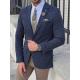 Blue Slim Fit Notch Lapel Blazer