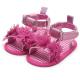 Hot sale 2019 PU leather upper pink lace flower 0-2 years girl summer outdoor toddler sandals