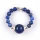 4mm Handmade Gemstone Beaded Ring Adjustable Elastic Sodalite Stone Ring For Party Daily Wearing