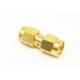 50Ω Brass Gold Plated SMA RF Adapter Beryllium Bronze Contacts