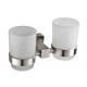 Double tumbler holder83404-Square & Stainless steel 304&Brush,glass &Bathroom&kitchen&Sanitary Hardware