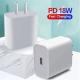 90% Travel USB Wall Chargers Adapter 12V , PD Type C 18W Charger