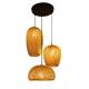 Customized Three Head Rattan Pendant Light Lamps With Switch Control