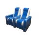 Theater Faux Leather Modern Recliner Chair Blue And White Color Manual Featured