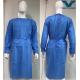 Quick Dry Blue SMS Surgical Gown Knitted Cuff Coverall Soft / Comfortable 120*140cm / 45gsm SGS Certified