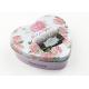 Flower Design Heart Shaped Tin Box For Party Wedding Gift Packing