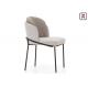 Bowed Modern Metal Restaurant Chairs Modern Minimalist Style With Black Metal Structure