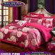 100% Cotton Dark Red Big Flower Jacquard Bed Sheet Bedding Sets
