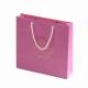 Personalized Pink Printed Paper Gift Bags Laminated Euro Tote Shopping Bags for Retail Shopping