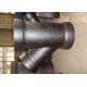 Cement Mortar Coated Ductile Iron Fittings All Socket Tee 45 Angle Branch