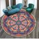 100*100cm Living Room / Hotel Carpet Printed Flower Ethnic Style Round Carpet