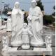 Marble Holy Family Statues Catholic Religious Natural Stone Hand Carving Church Decor