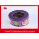 Color Printed Round Gift Tins 0.23mm Tinplate Transparent PVC Window Lids On Top