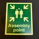 300 X 400mm Photoluminescent Assembly Point Signage Glow In The Dark