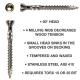 T15 Torx Drive Slash Point Stainless Steel Composite Deck Screws Milling Helical Sink Grooves