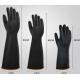 Industrial Black Latex Gloves Unflocked Lining 60CM Extra Long Cuff Gloves