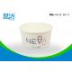 Single Wall 170ml Small White Paper Ice Cream Cups Customized Logo Offset Printed