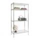 Solid Chrome 4 Tier Wire Shelving 14 X 36 X 48 For Office Supplies