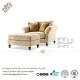 Modern Leisure Fabric Hotel Lounge Chairs High Back Wooden Frame With Ottoman