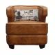 Brown living room armchairs Antique Real Leather Armchairs With Cushion