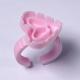 Disposable Heart Shape Tattoo Ink Cup Eyelash Grafting Glue Ring With Division Pink Plastic