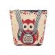 Cartoon Owl Print Canvas Shopping Bags Large Capacity For Women