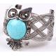 Classic retro ancient silver plated bracelet jewelry turquoise owl