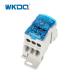 Din Rail UKK 125A Unipolar Mini Electrical Power Distribution Terminal Block , Screw Connector Block In Blue and Grey