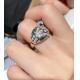 Custom  Serpenti Ring Solid 18KT White Gold Set With Emerald Eyes Full Pave Diamons