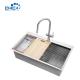 Single Bowl Handmade House Kitchen Sinks With Cutting Board Stainless Steel
