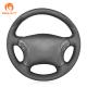 Custom Suede Leather Steering Wheel Cover for Mercedes-Benz C-Class 2001-2007 in White