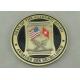 Personalized Antique Brass US Troop Brass Coin Soft Enamel 1.75 Inch