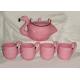 Clear / Gorgeous Pattern 3D Flamingo Teapot Set With Cup Stoneware Dolomite Earthenware