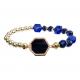 ODM 15g Leather Bead Bracelet navy blue leopard Non polluted