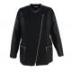 Ladies PU Stand Collar Jacket Stand Leather Jacket Soft Feeling Black Color