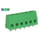 300V 10A 5.00mm PCB Screw Power Terminal Blocks , Right Angle Wire Inlet