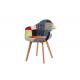 Multi Purpose Patchwork Dining Chairs With Solid Beech Wood Legs