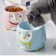 Elevated Pet Feeder Bowls 15 Degrees Tilted Ceramic Cat Dish