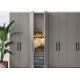 18MM Board Compact Bedroom Wardrobe Closets With Drawers Lacquer Finish Swing Doors